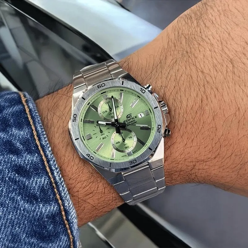 Casio Edifice Chronograph Light Green Casual Men's Watch- EFV-640D-3AV